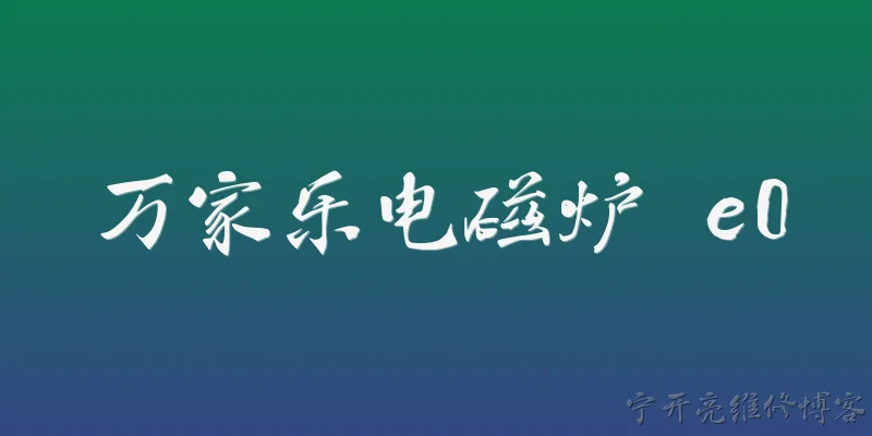 万家乐电磁炉 e0