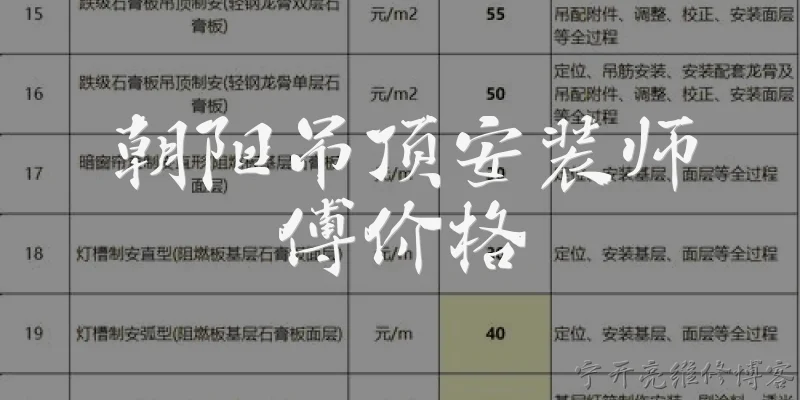 朝阳吊顶安装师傅价格:朝阳区吊顶安装师傅一般怎么收费？